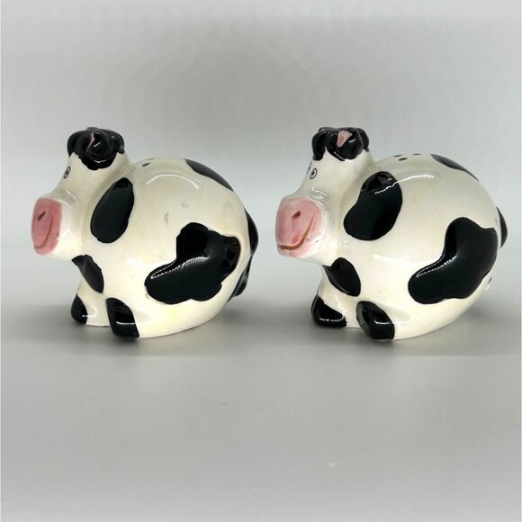 Silly Cow Salt & Pepper Shaker Ceramic Farmhouse Kitchen Decor Cottage Core - Picture 3 of 8